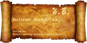 Walther Borbála névjegykártya